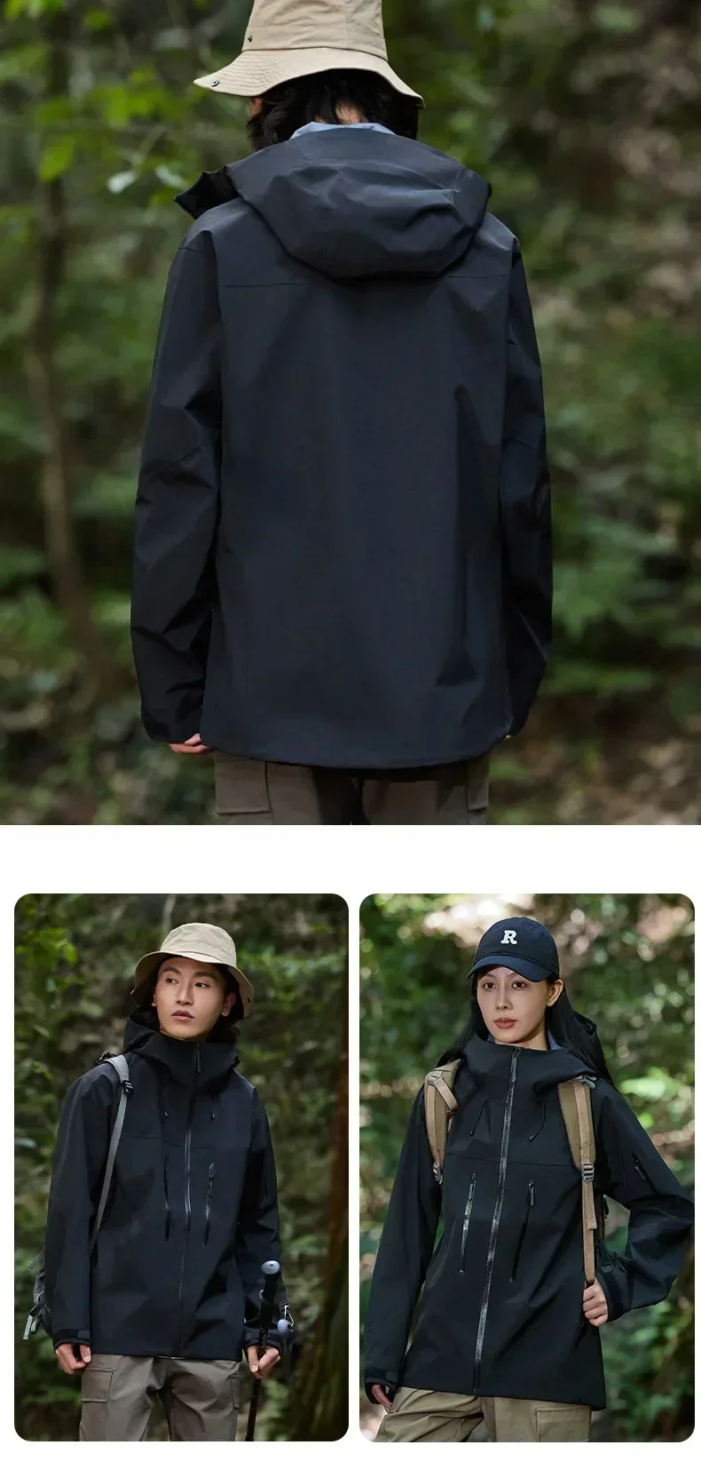 ARC Outdoor Raincoat Windproof Fashion Sports Camping Mountaineering Fishing Men's and Women's Solid Color High Quality Jacket