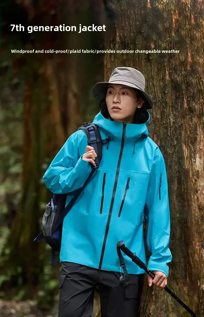 ARC Outdoor Raincoat Windproof Fashion Sports Camping Mountaineering Fishing Men's and Women's Solid Color High Quality Jacket