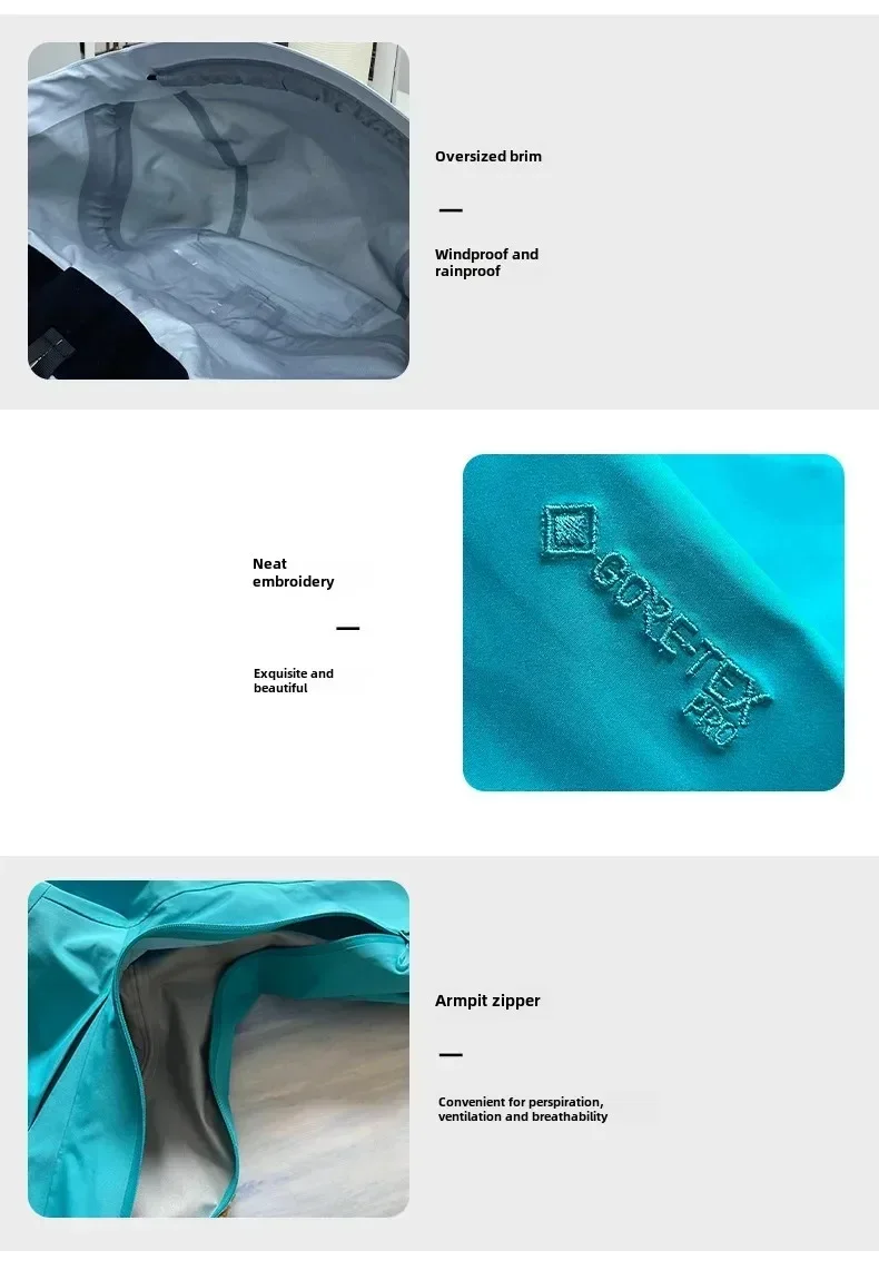 ARC Outdoor Raincoat Windproof Fashion Sports Camping Mountaineering Fishing Men's and Women's Solid Color High Quality Jacket