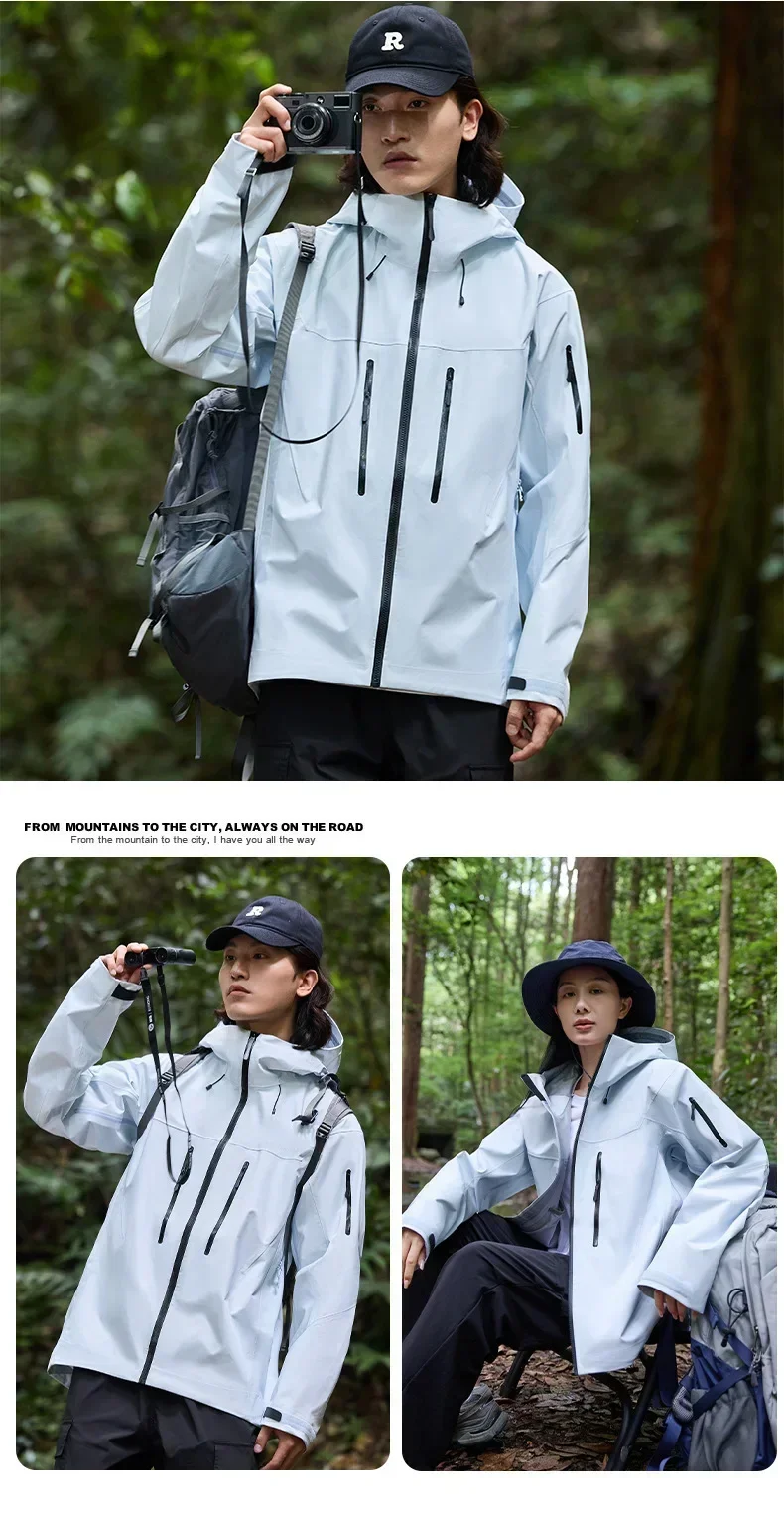 ARC Outdoor Raincoat Windproof Fashion Sports Camping Mountaineering Fishing Men's and Women's Solid Color High Quality Jacket