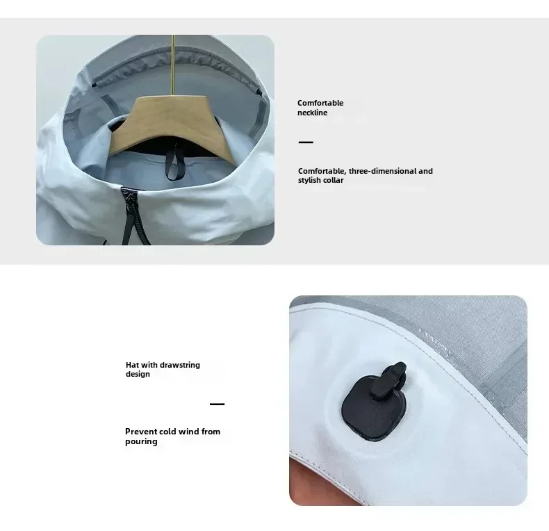 ARC Outdoor Raincoat Windproof Fashion Sports Camping Mountaineering Fishing Men's and Women's Solid Color High Quality Jacket