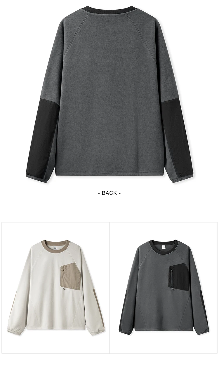 Semir Sweater Men Antistatic Polar Fleece 2024 Winter New Contrasting Colors Fashion Splicing Inner Wear Top Outdoor Style
