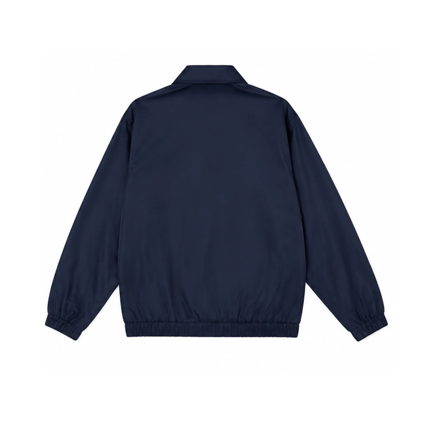 CH Mens Classic Point Collar Full Zip Subtle Chest Emblem Embroidery Elastic Hem Harrington Jacket Everyday All Match Outerwear