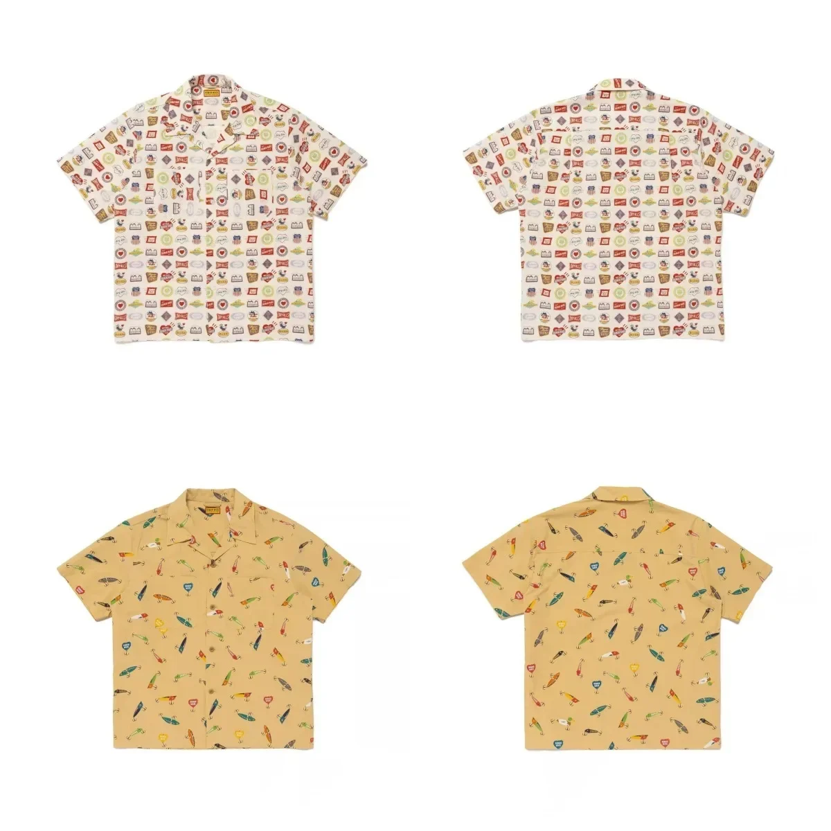 2026 Summer New HUMAN MADE Full Print Hawaiian Shirt Japanese Retro Unisex Beach Short Sleeved Shirt