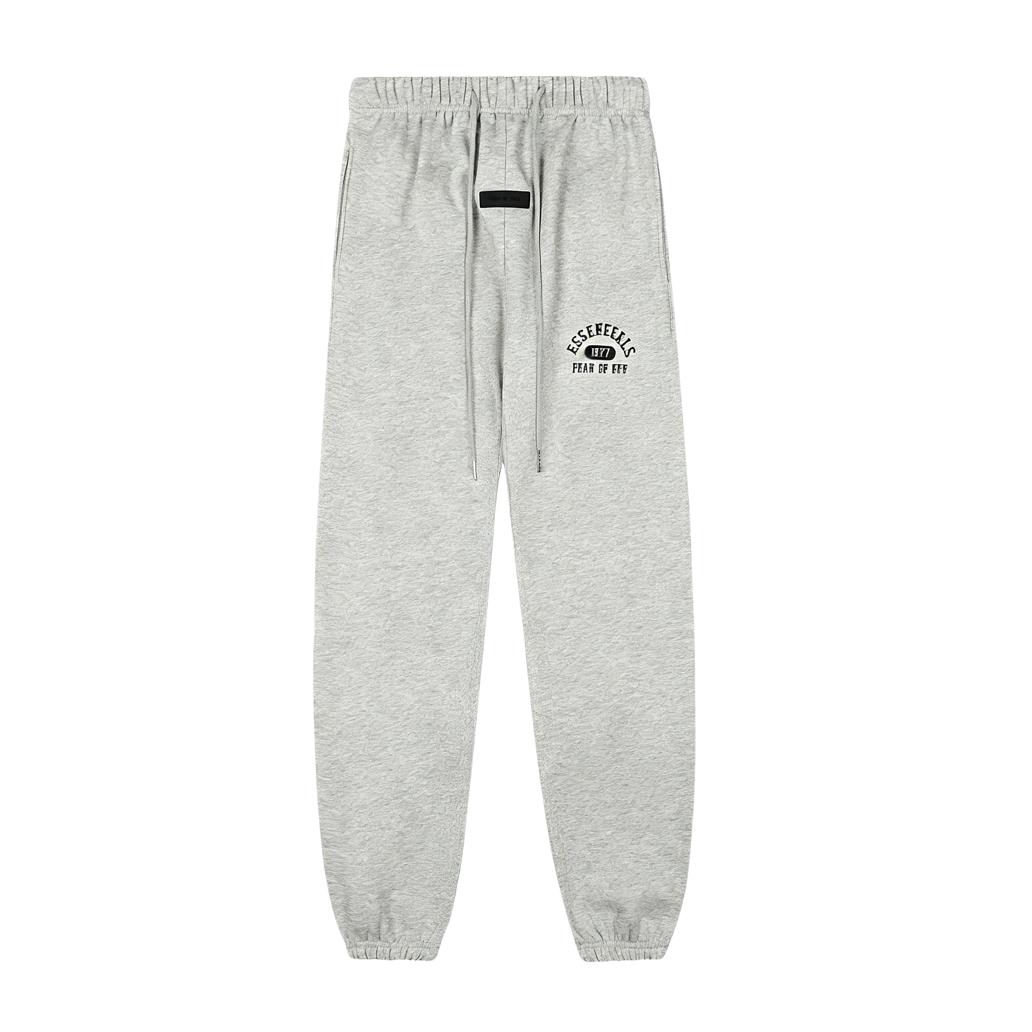 Men's fashion set including classic pullover sweatshirt and casual trousers, with the number "1977" printed on the front of the