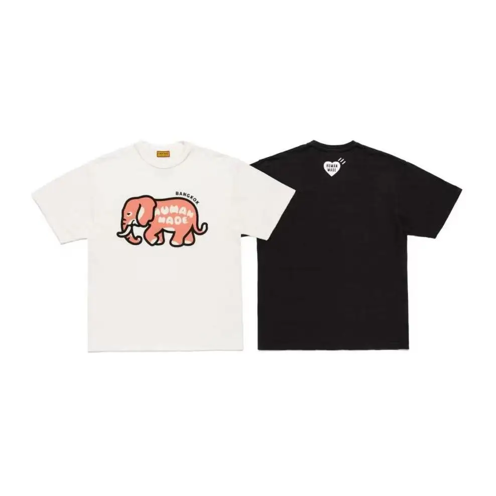 2026 Human Made Bangkok Elephant Graphic T Shirt Slub Cotton Unisex Streetwear