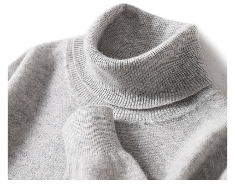 Men's 100% Pure Wool High Collar Knitted Wool Sweater Winter Pullover Large Size High end Loose Leisure Versatile Base Sweater
