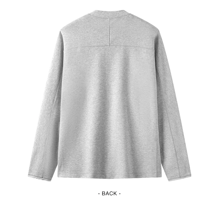 Semir Men Tshirt Long Sleeve Half Placket Textured Crew Neck Knit 2026 Autumn Couple Letter Print Casual Top Daily Wear
