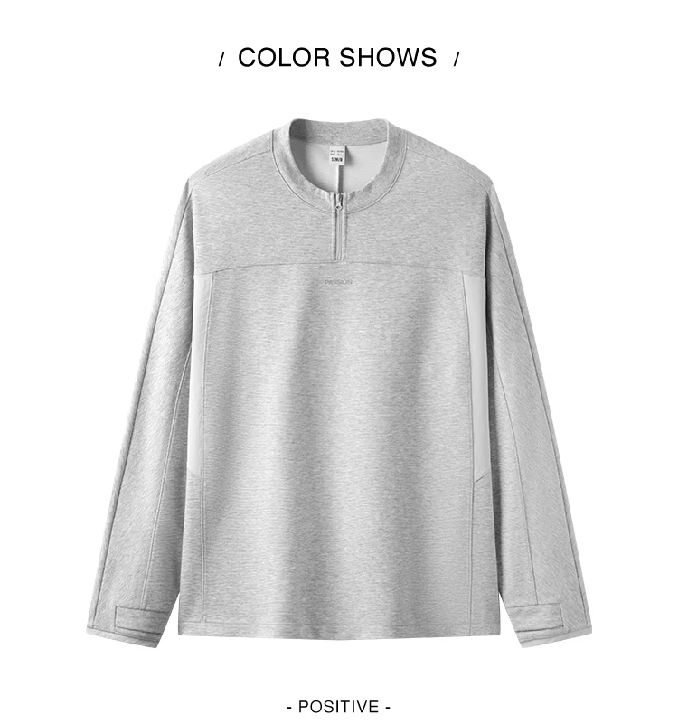 Semir Men Tshirt Long Sleeve Half Placket Textured Crew Neck Knit 2026 Autumn Couple Letter Print Casual Top Daily Wear