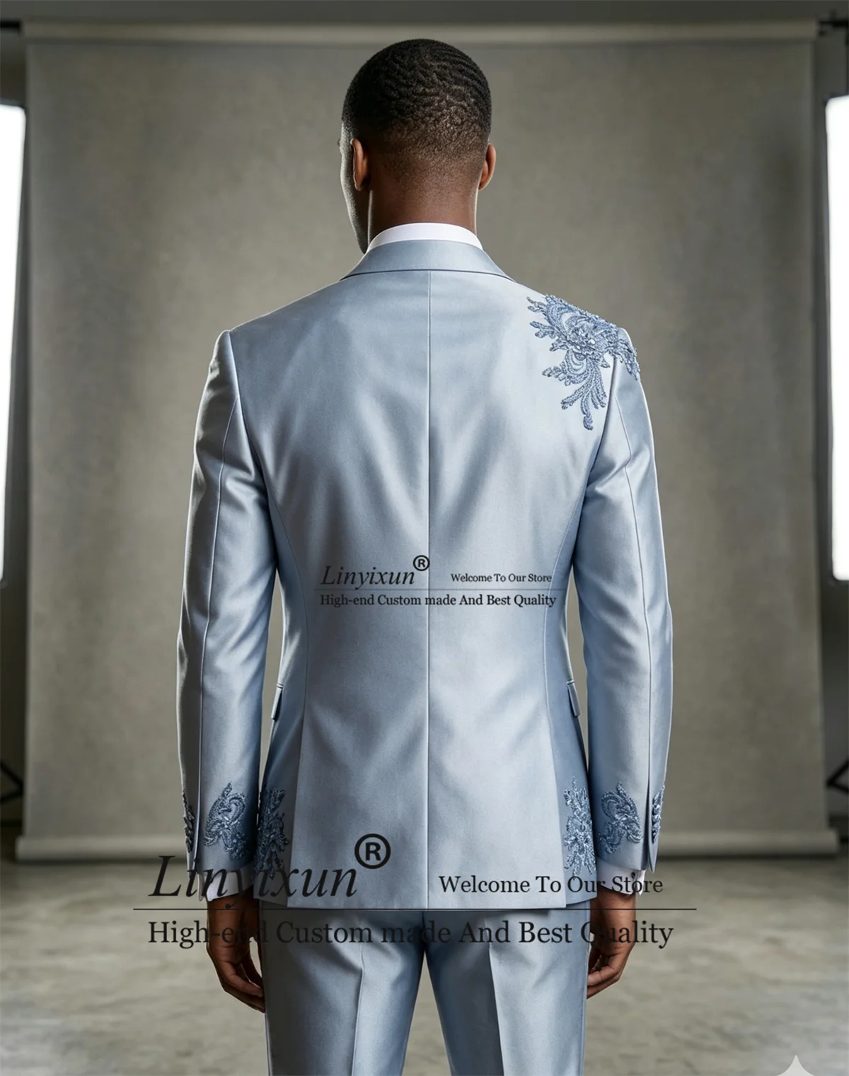 Stunning Jewelry Diamond Men Suits Appliques Customized Groom Male Prom Blazers 3 Pieces Sets Wedding Party Tuxedos ropa hombre