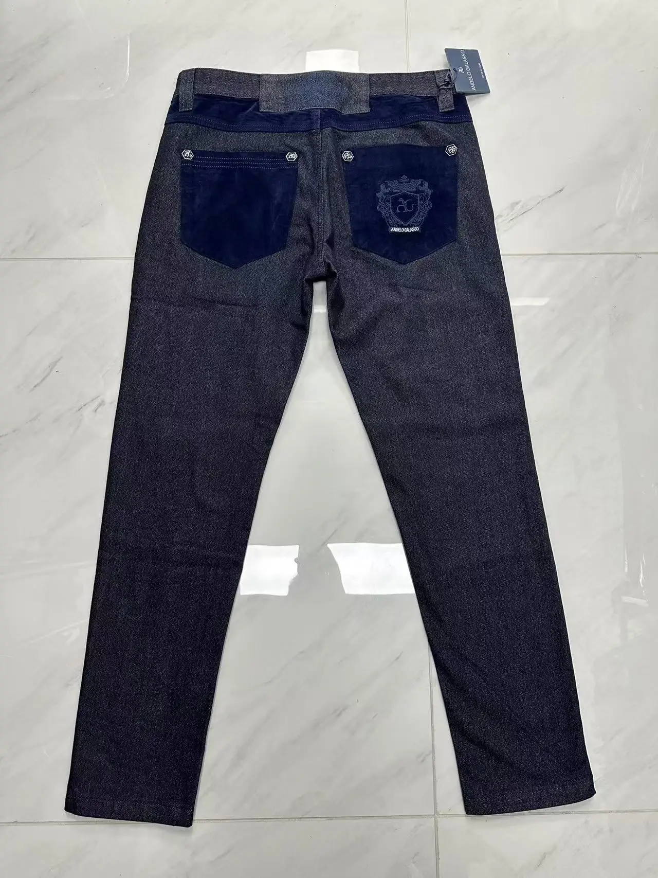OECHSLI Jeans Cotton Thick Men 2027 new Embroidery elasticity Fashion zipper High quality comfortable Big size 34-42 long Pants