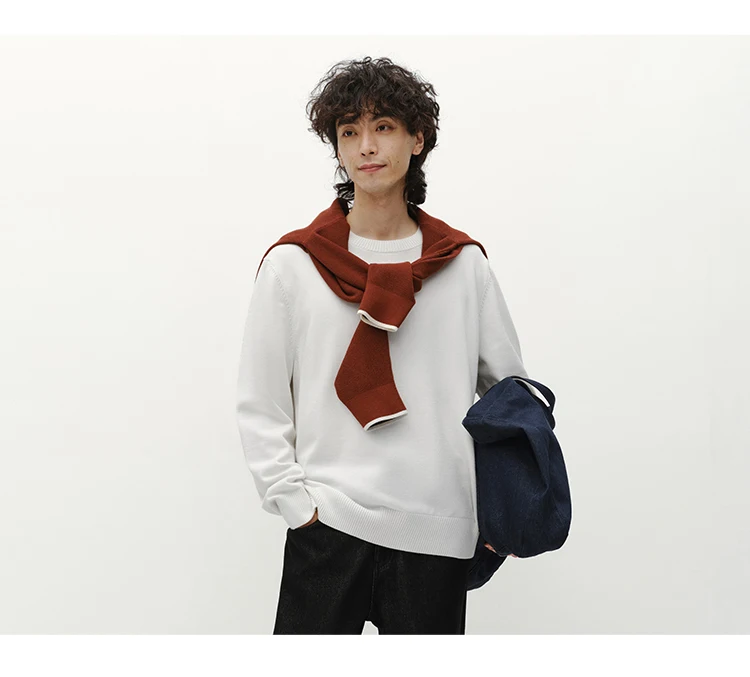 Semir Men Sweater Thermal Warmth Antistatic Fabric Knit Texture Layering Essential Soft Touch 2026 Winter Everyday Style
