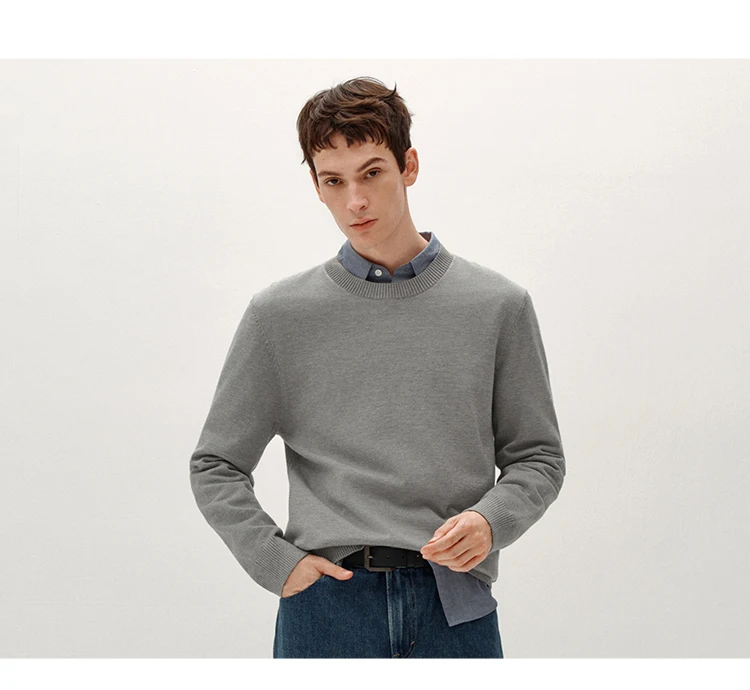Semir Men Sweater Thermal Warmth Antistatic Fabric Knit Texture Layering Essential Soft Touch 2026 Winter Everyday Style