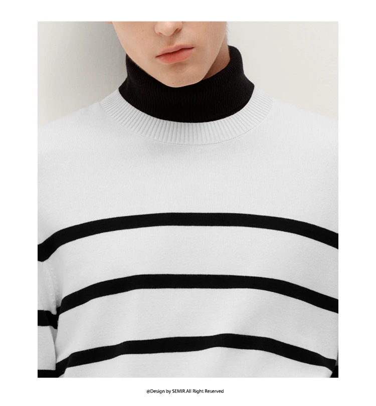 Semir Men Sweater Thermal Warmth Antistatic Fabric Knit Texture Layering Essential Soft Touch 2026 Winter Everyday Style