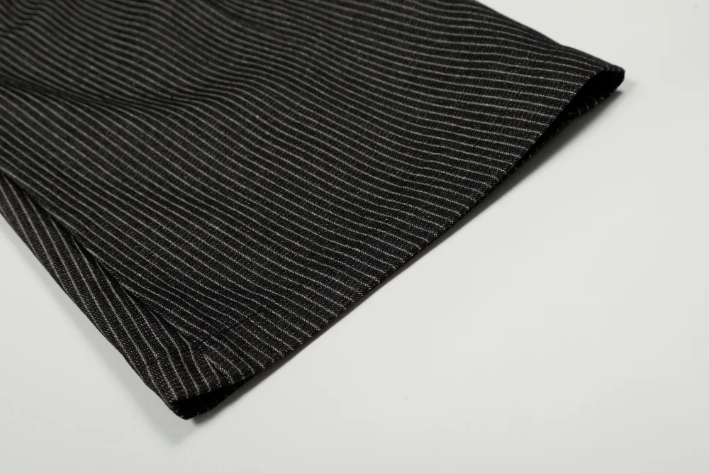 Pleated Striped Casual Pants Mens Retro Autumn Winter Baggy Wide Leg Pants Man Trousers