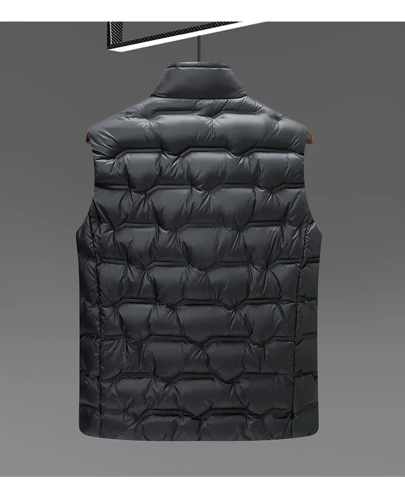 2026 Winter New Down Vest Coat Waterproof Fabric 90% Duck Down Content Thickened Warm Fashion Casual Down Shoulder