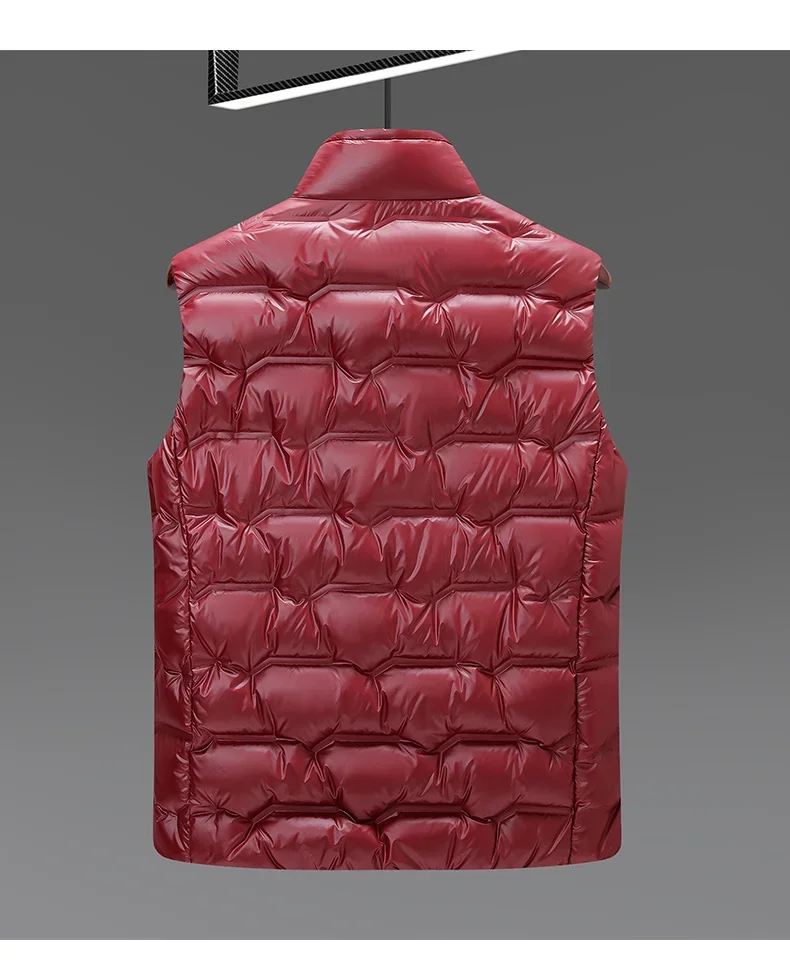 2026 Winter New Down Vest Coat Waterproof Fabric 90% Duck Down Content Thickened Warm Fashion Casual Down Shoulder