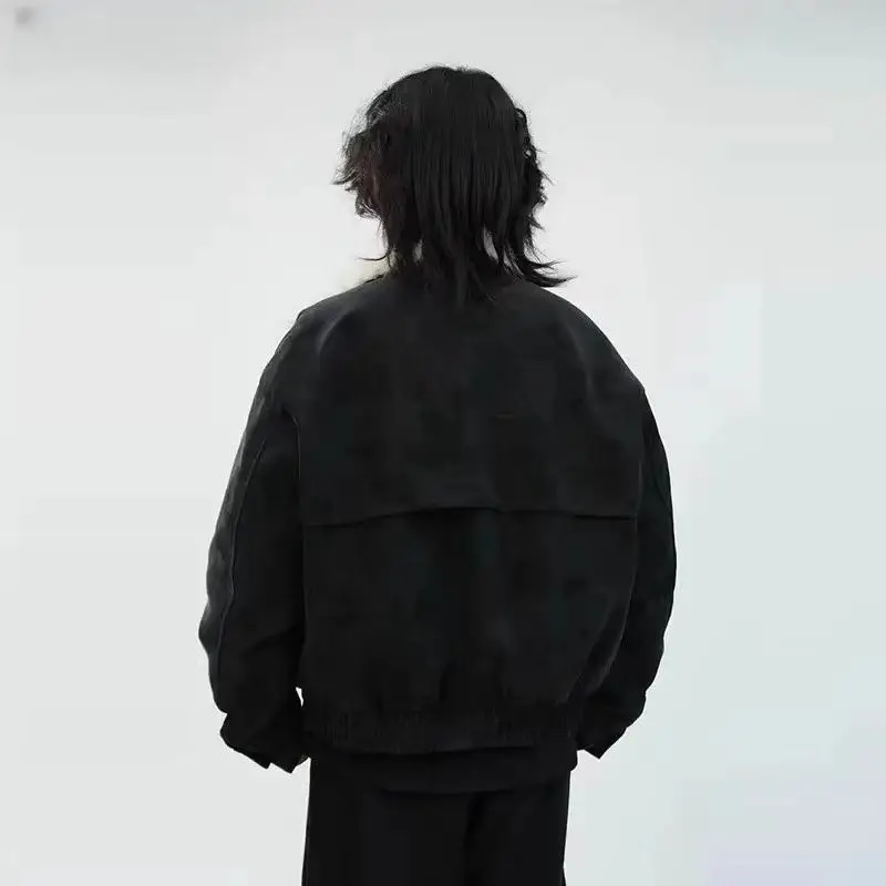 Inner Wool Thickened Bomber Jacket American Men's And Women's Aircraft Buckle Retro Fashion Stand-Up Collar Parka Retro Jackets