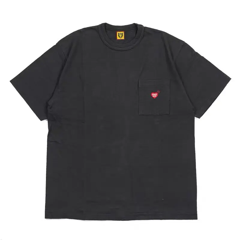 Human Made Polar Bear Print Back Graphic Tee with Heart Pocket for Lovers