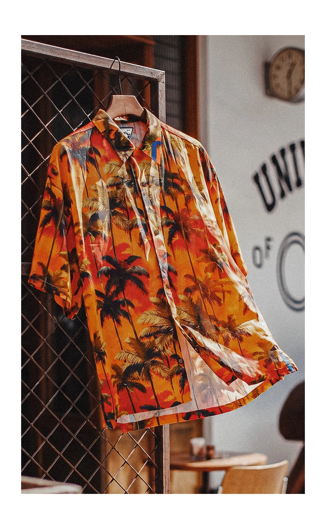 MADEN American Vintage Hawaiian Shirt Men Short Sleeve Cuban Camp Collar Tropical Floral Print Lightweight Beach Loose Vacation