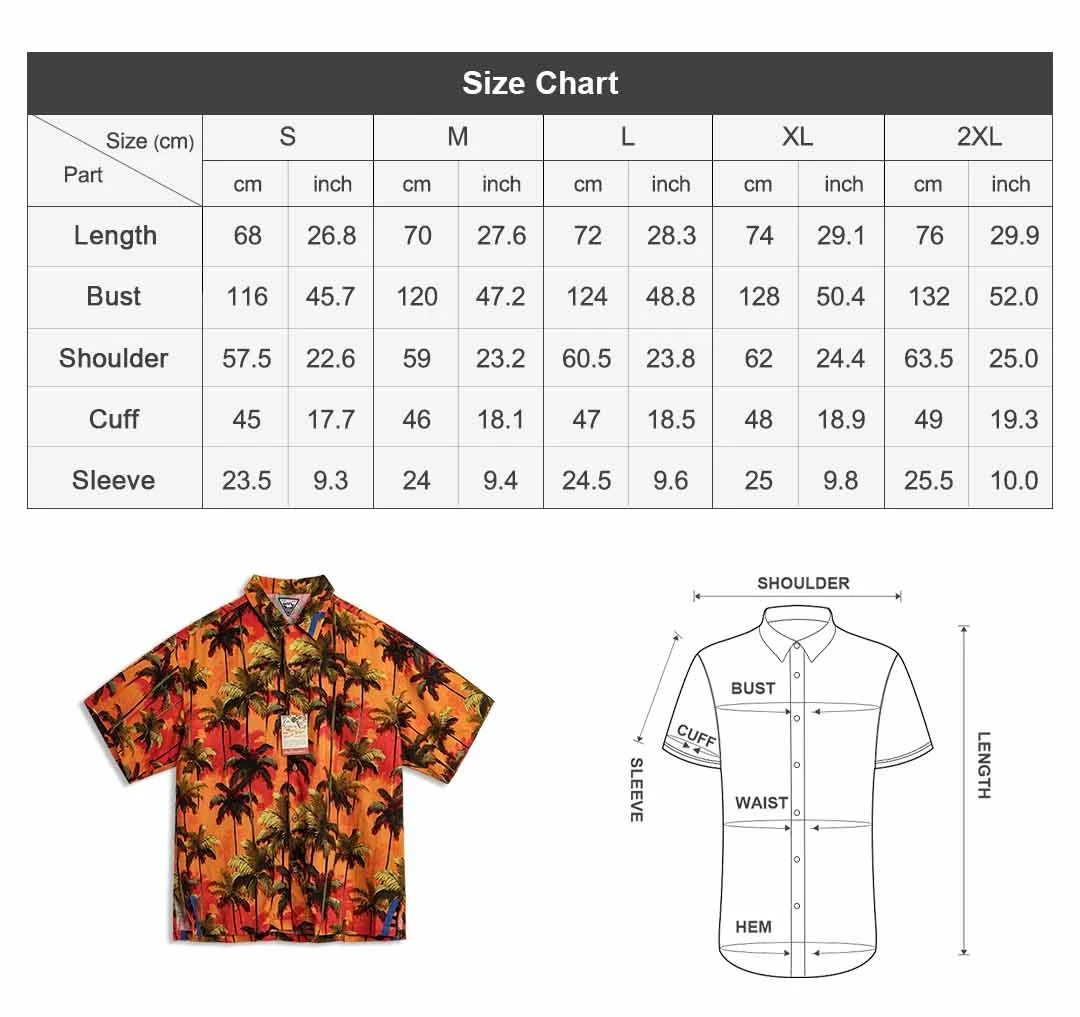 MADEN American Vintage Hawaiian Shirt Men Short Sleeve Cuban Camp Collar Tropical Floral Print Lightweight Beach Loose Vacation
