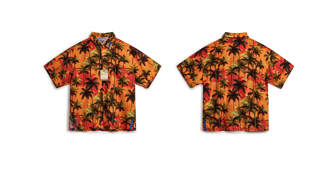 MADEN American Vintage Hawaiian Shirt Men Short Sleeve Cuban Camp Collar Tropical Floral Print Lightweight Beach Loose Vacation
