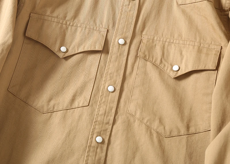 Spring And Autumn New American Retro Long-Sleeve Lapel Cargo Shirt Men's Fashion 100% Cotton Washed Double Pocket Casual Blouses