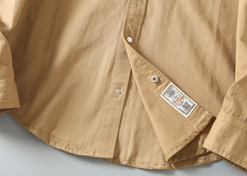 Spring And Autumn New American Retro Long-Sleeve Lapel Cargo Shirt Men's Fashion 100% Cotton Washed Double Pocket Casual Blouses