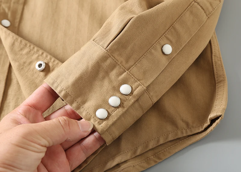 Spring And Autumn New American Retro Long-Sleeve Lapel Cargo Shirt Men's Fashion 100% Cotton Washed Double Pocket Casual Blouses