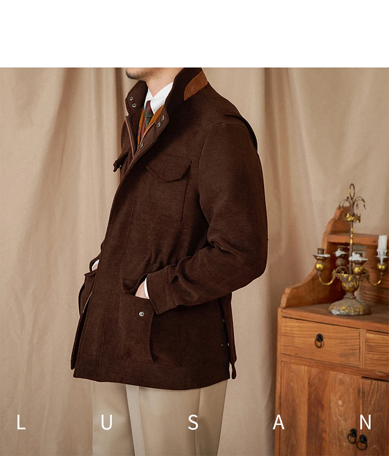 Autumn and winter outdoor leisure M65 elastic waist stand collar jacket multi-pocket hunting khaji vintage jacket