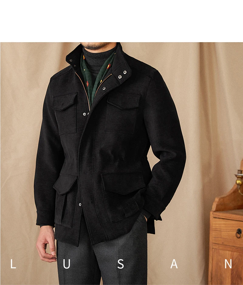 Autumn and winter outdoor leisure M65 elastic waist stand collar jacket multi-pocket hunting khaji vintage jacket