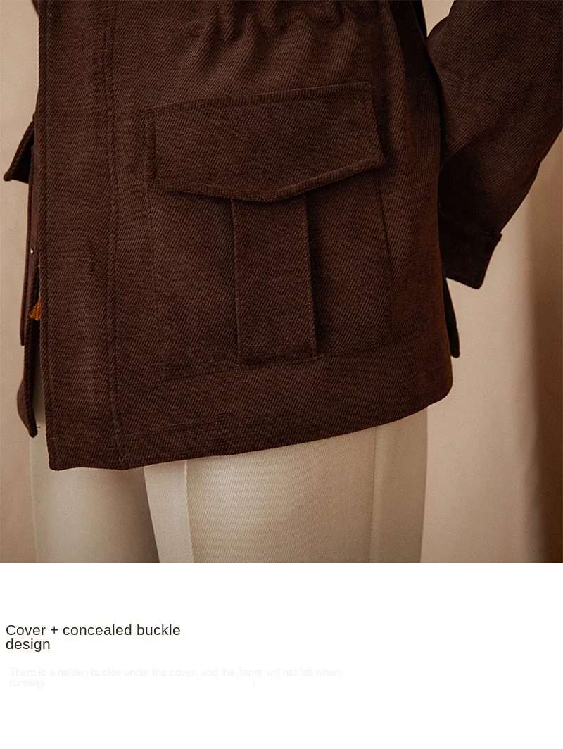 Autumn and winter outdoor leisure M65 elastic waist stand collar jacket multi-pocket hunting khaji vintage jacket