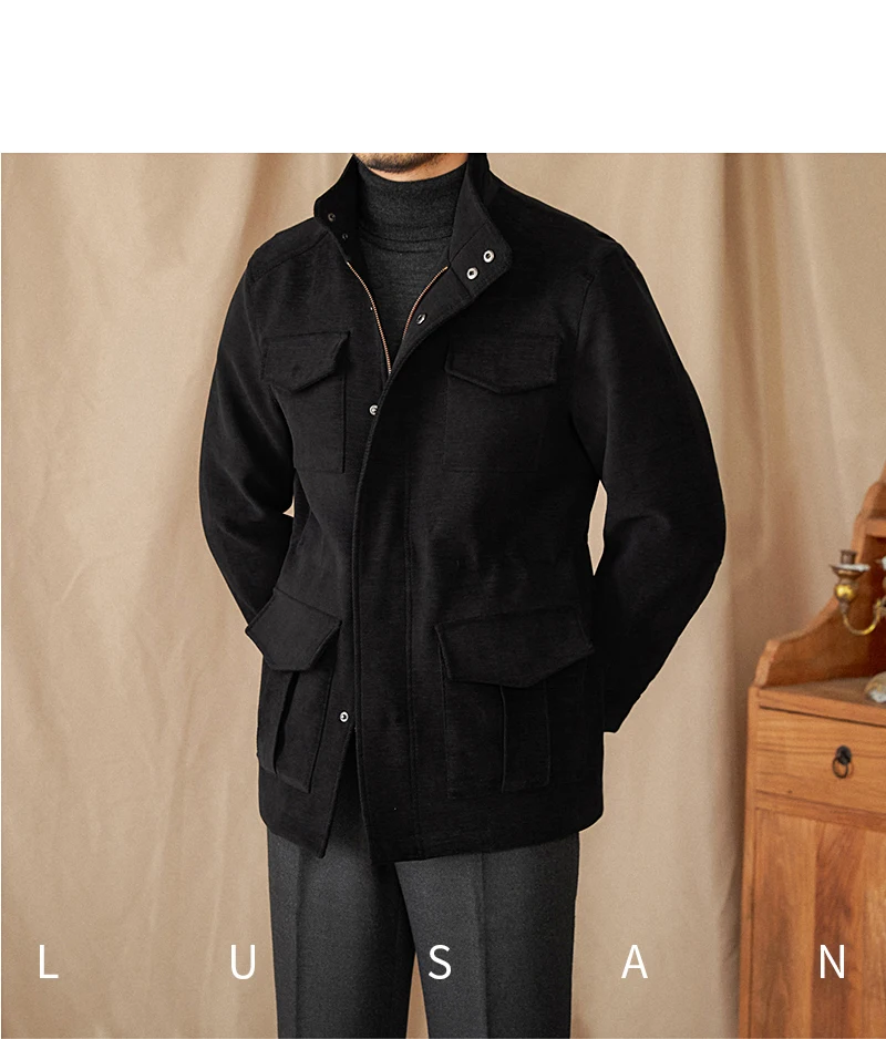 Autumn and winter outdoor leisure M65 elastic waist stand collar jacket multi-pocket hunting khaji vintage jacket