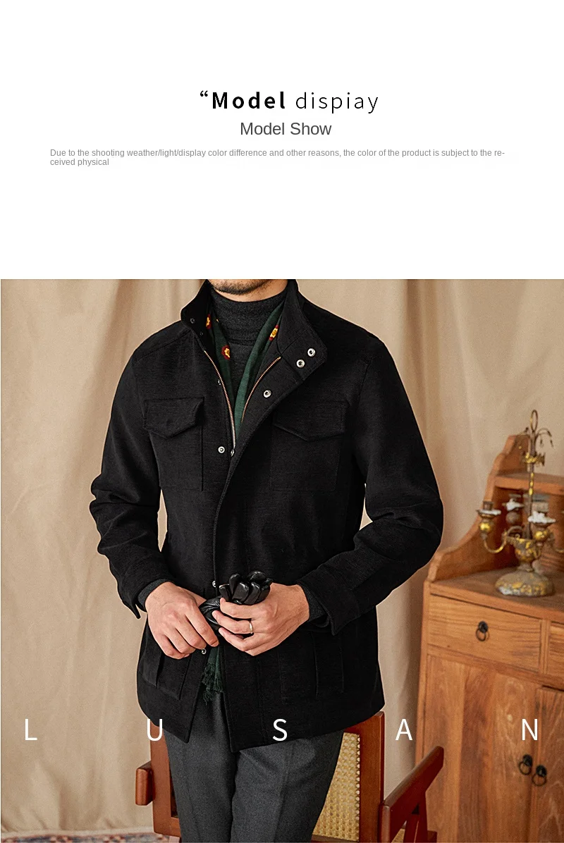 Autumn and winter outdoor leisure M65 elastic waist stand collar jacket multi-pocket hunting khaji vintage jacket