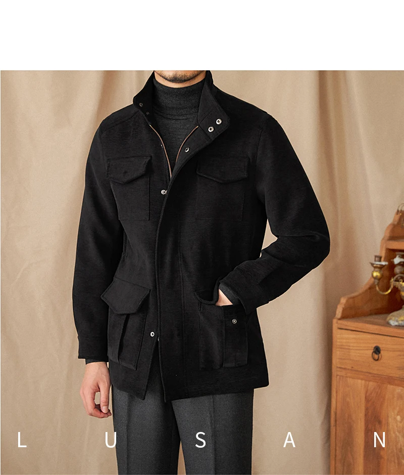 Autumn and winter outdoor leisure M65 elastic waist stand collar jacket multi-pocket hunting khaji vintage jacket
