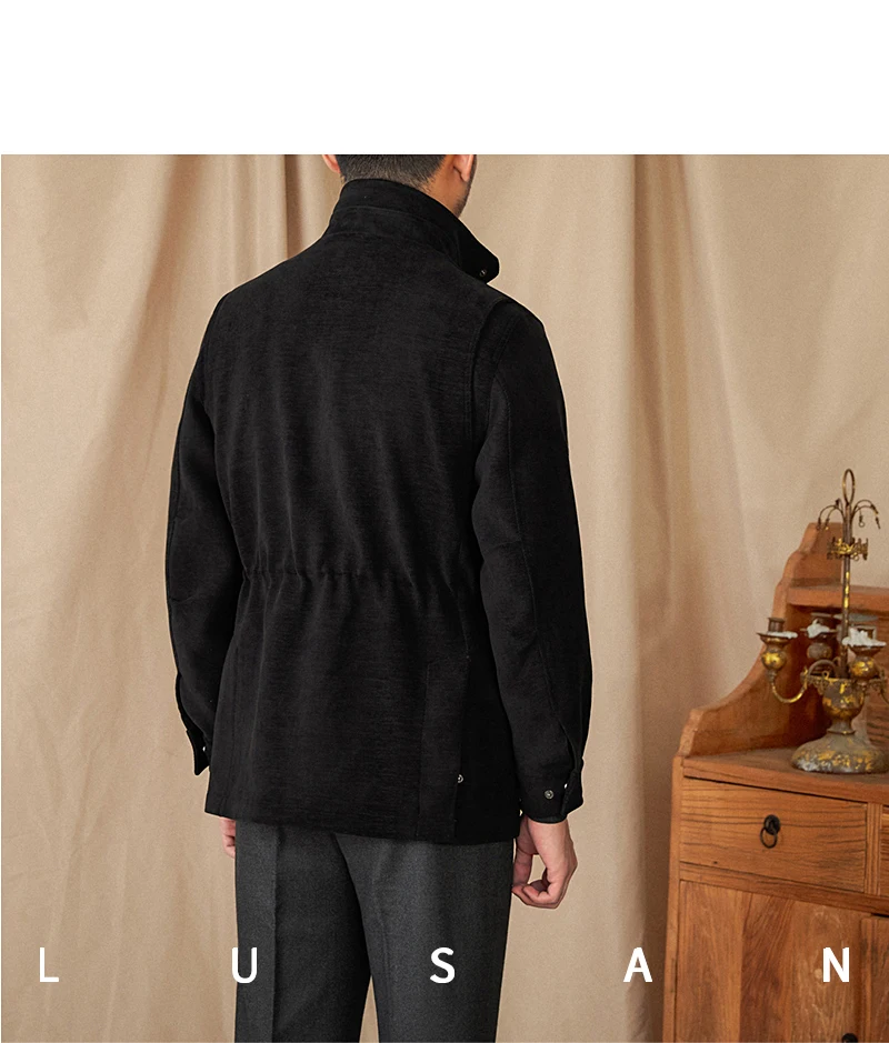 Autumn and winter outdoor leisure M65 elastic waist stand collar jacket multi-pocket hunting khaji vintage jacket