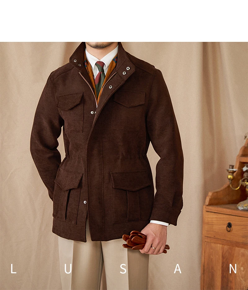 Autumn and winter outdoor leisure M65 elastic waist stand collar jacket multi-pocket hunting khaji vintage jacket