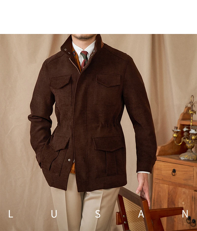 Autumn and winter outdoor leisure M65 elastic waist stand collar jacket multi-pocket hunting khaji vintage jacket