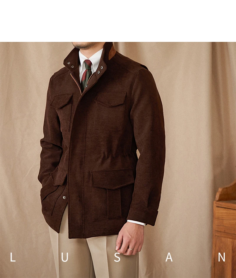 Autumn and winter outdoor leisure M65 elastic waist stand collar jacket multi-pocket hunting khaji vintage jacket