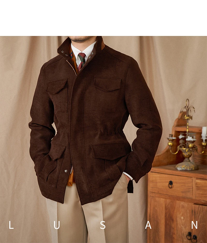Autumn and winter outdoor leisure M65 elastic waist stand collar jacket multi-pocket hunting khaji vintage jacket