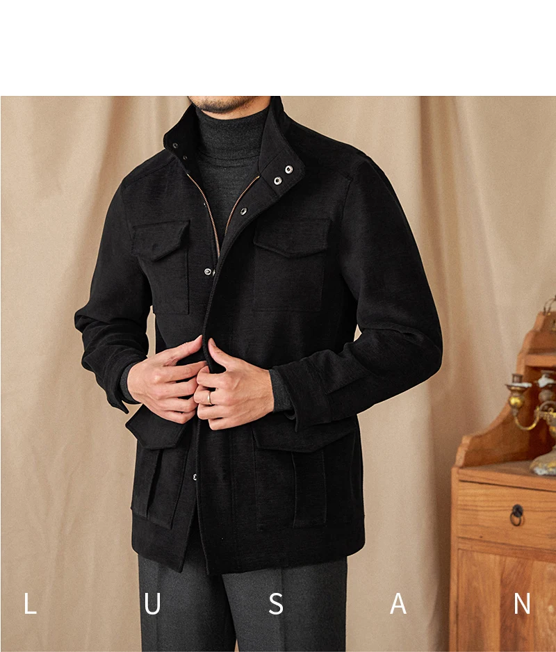 Autumn and winter outdoor leisure M65 elastic waist stand collar jacket multi-pocket hunting khaji vintage jacket