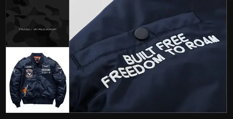 Winter Hip Hop Thick Warm Jacket Men High Quality Military Motorcycle Ma-1 Aviator Pilot Coats Male Baseball Bomber Jacket