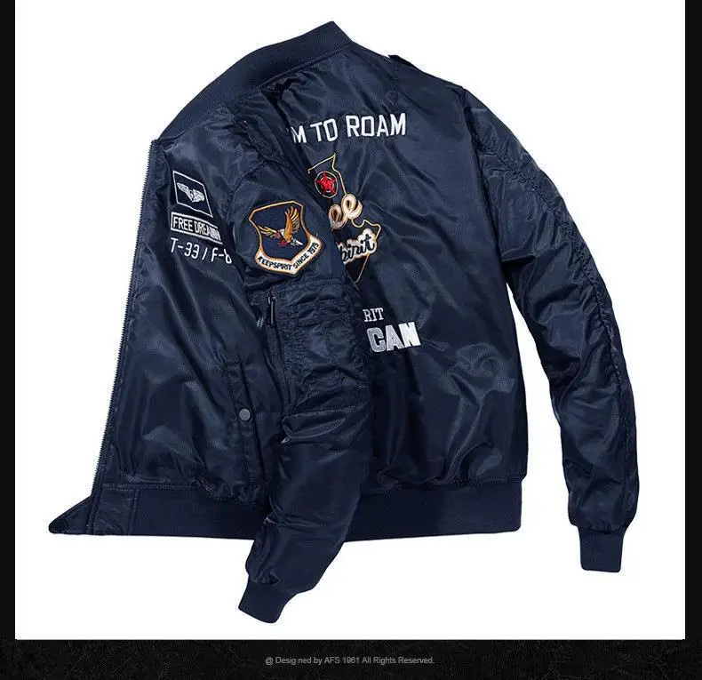 Winter Hip Hop Thick Warm Jacket Men High Quality Military Motorcycle Ma-1 Aviator Pilot Coats Male Baseball Bomber Jacket