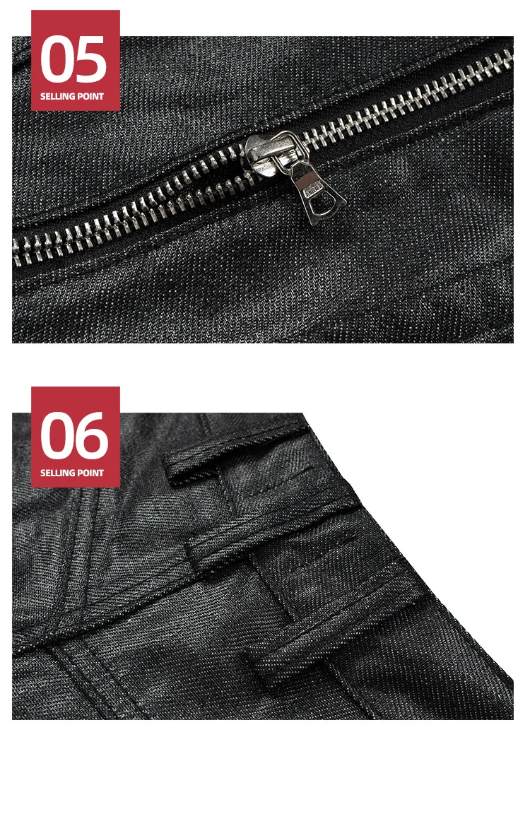 MIJKO Unisex Brush Wax Zipper Original Cow Jeans Men's and Women's Denim Pants ZJ117