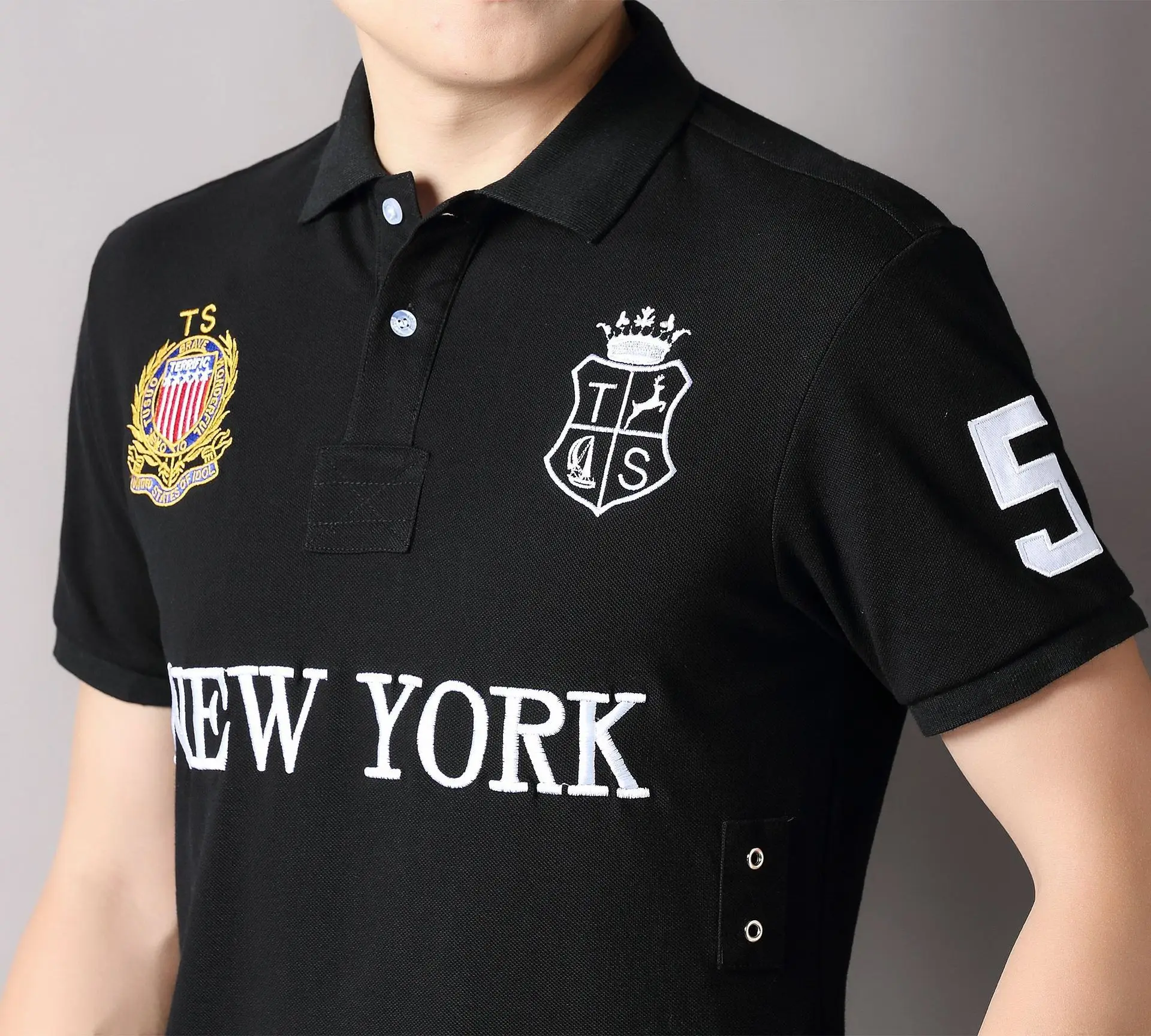 New Summer Men Polo Shirts Great Designer Original NEW YORK Brand Embroidered Short Sleeve Leisure Sports Loose Plus EU Size 7XL