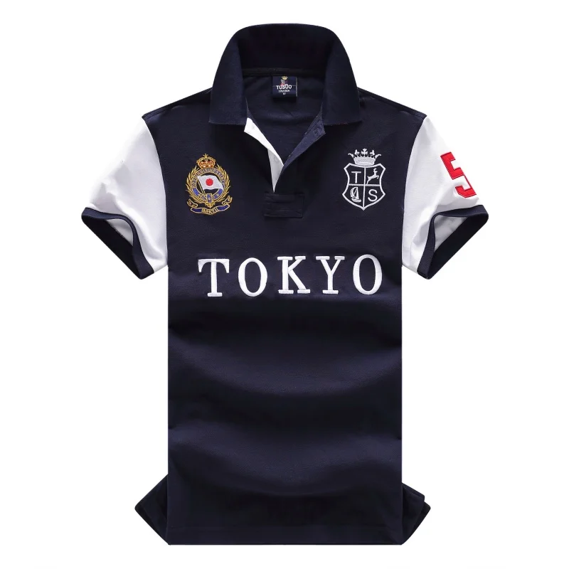 New Summer Men Polo Shirts Great Designer Original NEW YORK Brand Embroidered Short Sleeve Leisure Sports Loose Plus EU Size 7XL