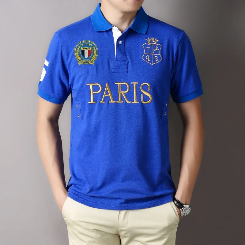 New Summer Men Polo Shirts Great Designer Original NEW YORK Brand Embroidered Short Sleeve Leisure Sports Loose Plus EU Size 7XL