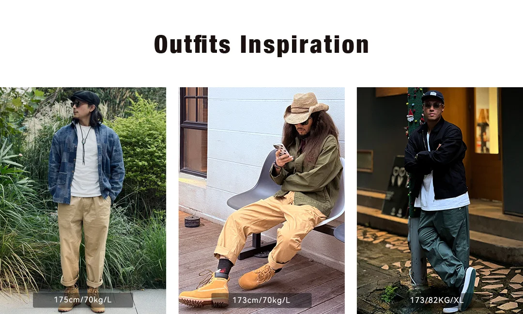 Maden Easy Cargo Pants for Men Loose Casual Pocket Rope Drawstring Pants Overalls Vintage Man Clothing Straight Trousers