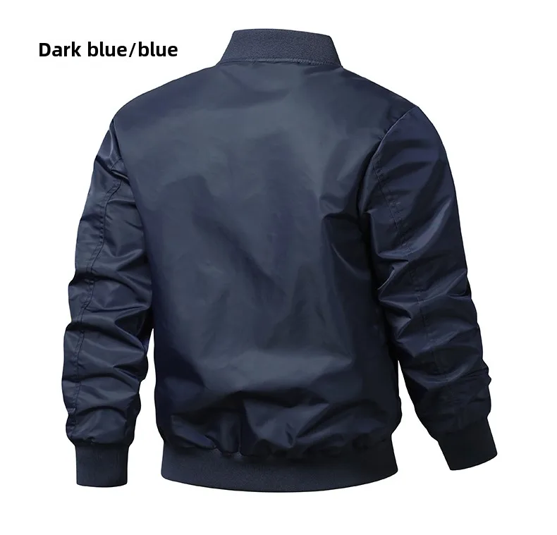 MA1 Pilot Jacket Men's American Retro Brand Stand Up Collar Bomber Jackets Men Loose Solid Color Casual Baseball Uniform Coat