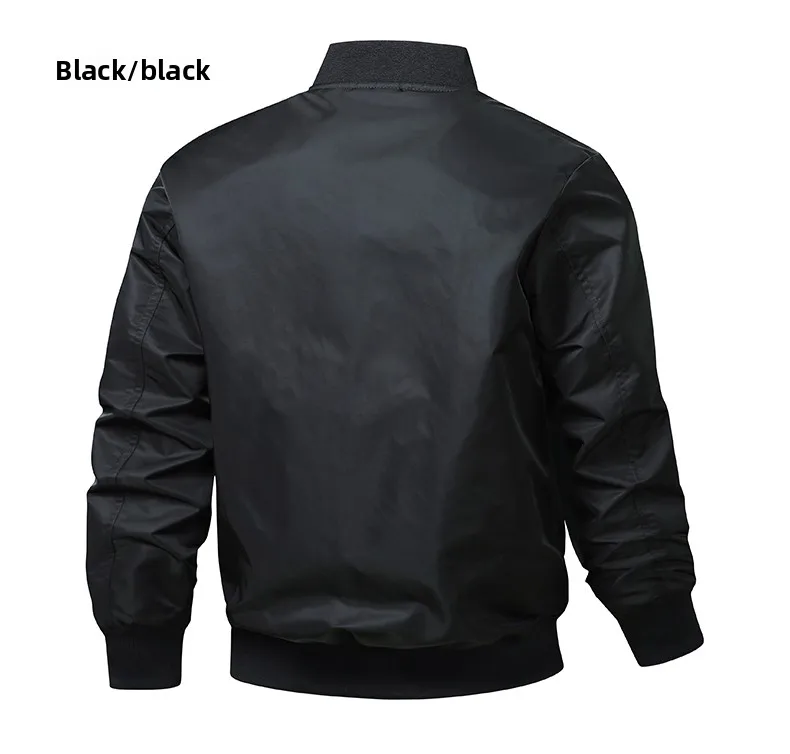 MA1 Pilot Jacket Men's American Retro Brand Stand Up Collar Bomber Jackets Men Loose Solid Color Casual Baseball Uniform Coat